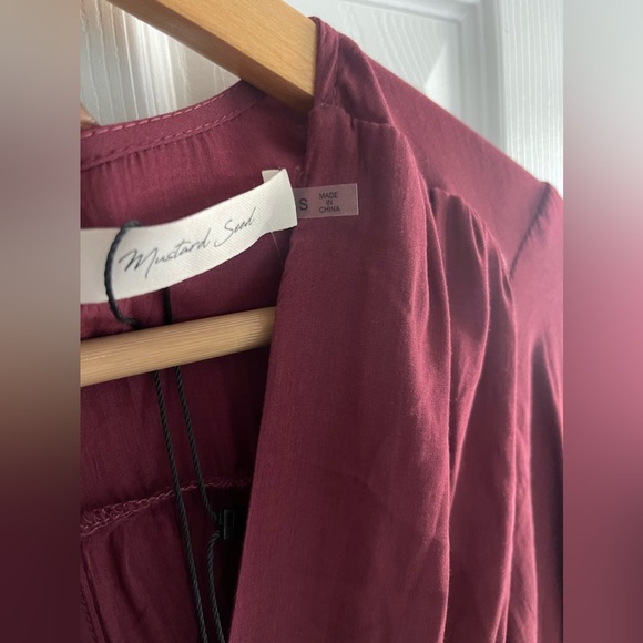 Mustard Seed Burgundy Romper - Picture 2 of 4